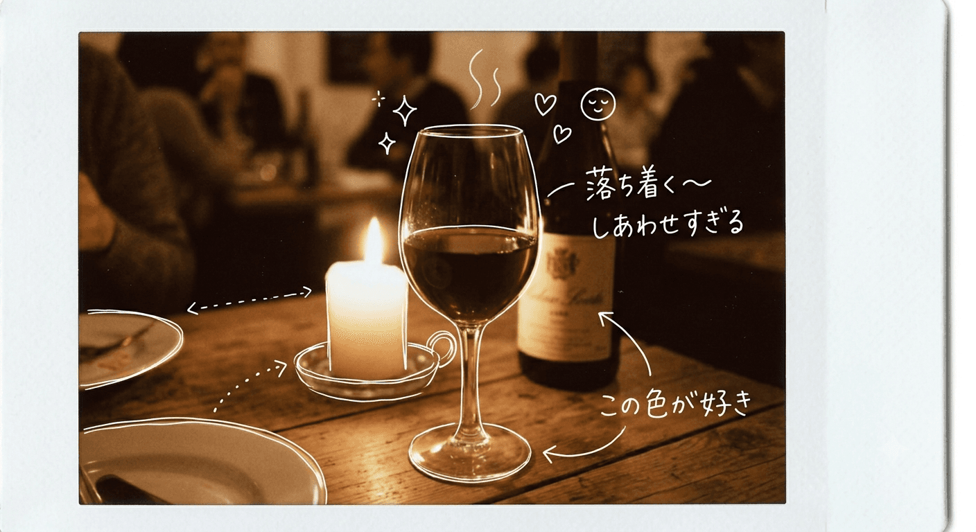 夜のワインの思い出